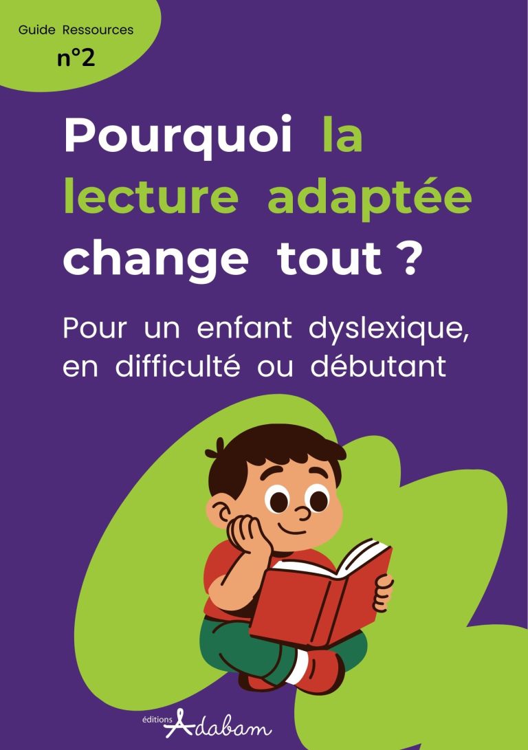 Pourquoi la lecture adaptée change tout ? Pour un enfant dyslexique, en difficulté ou débutant Un enfant lit un livre, avec le titre sur l'importance de la lecture adaptée.